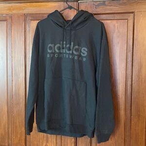 Adidas New Black Hoodie All Season Loose Fit Size L Men’s Kangaroo Pocket 2023